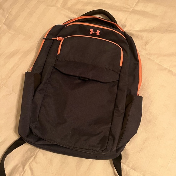 Under Armour Bags Navy Blue And Pink Under Armour Backpack Poshmark